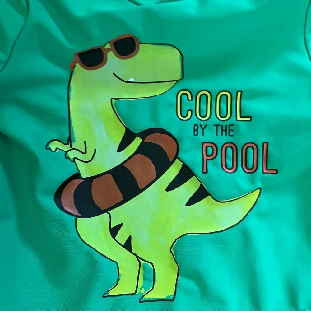 Baby boy 2 two piece Dino swim set 3 month rash guard trunks just one you carter